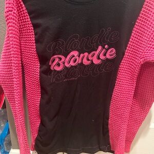 Black and Pink Long Sleeve Top